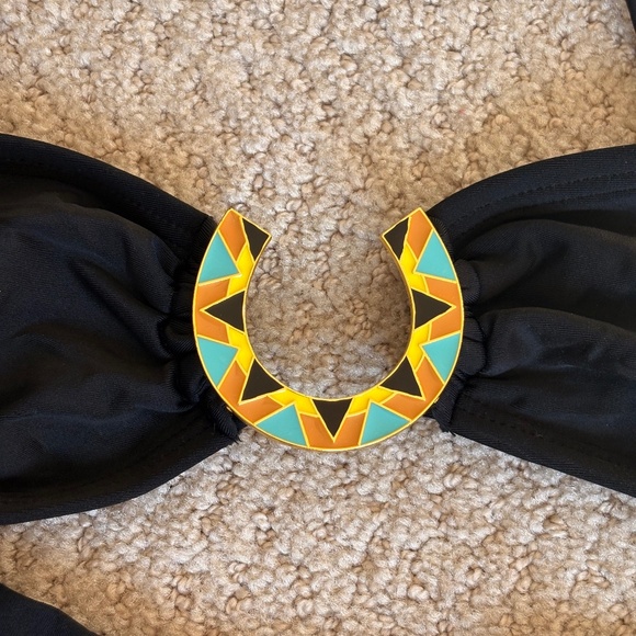 Bandeau Bikini Top Metallic Hardware black XS - Picture 2 of 6